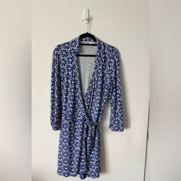 Diane von Furstenberg (DVF) Celeste Printed Silk Romper - Size 14 - Picture 4 of 5